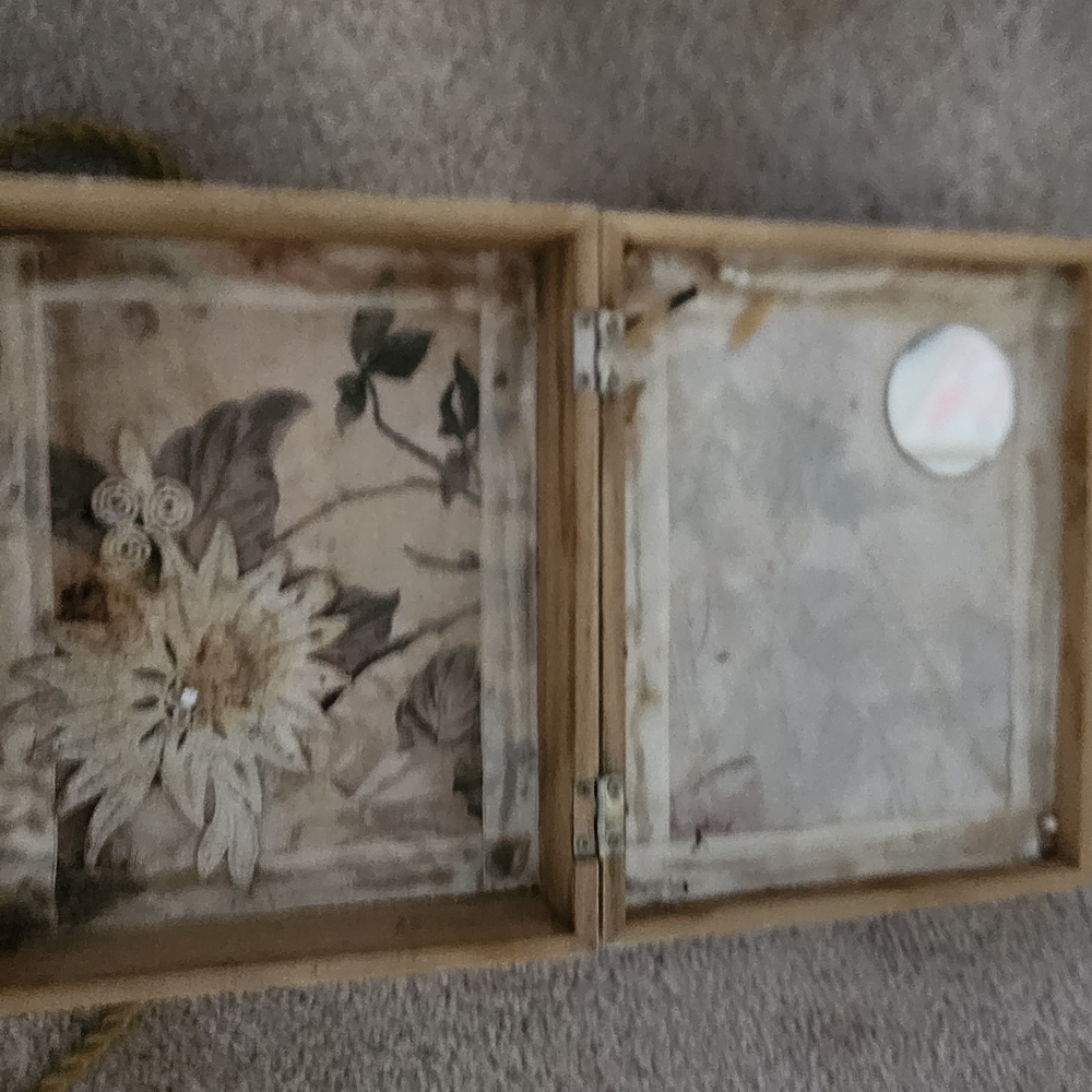 Floral Wooden Box with Mirror
